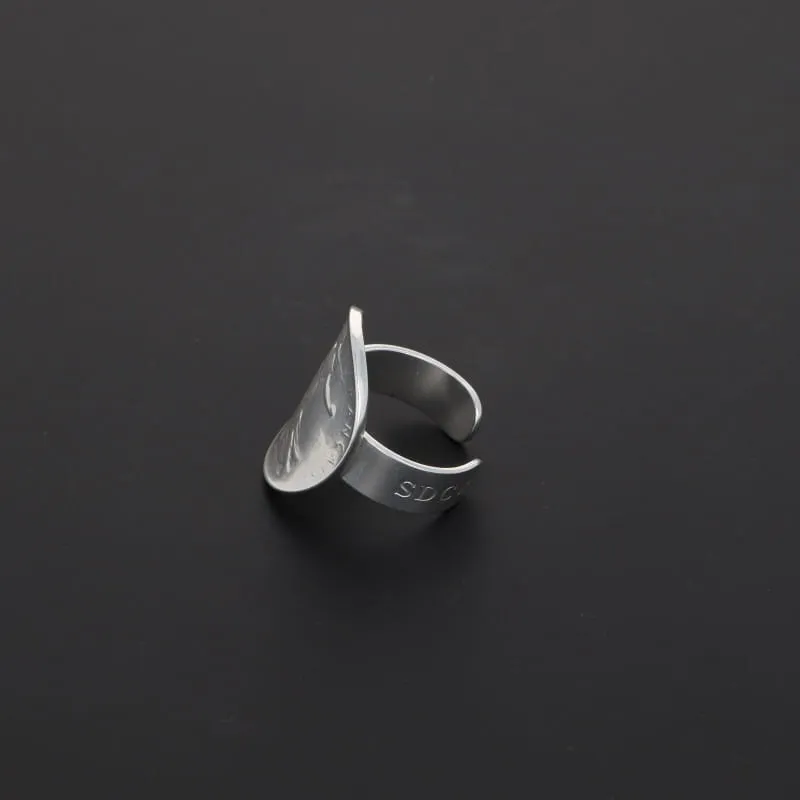 Secret de Cuir N°1103 bague semeuse plaqué argent réglable