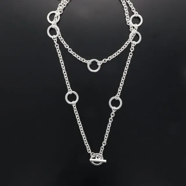 Secret de Cuir N°53 sautoir bouée PM plaqué argent