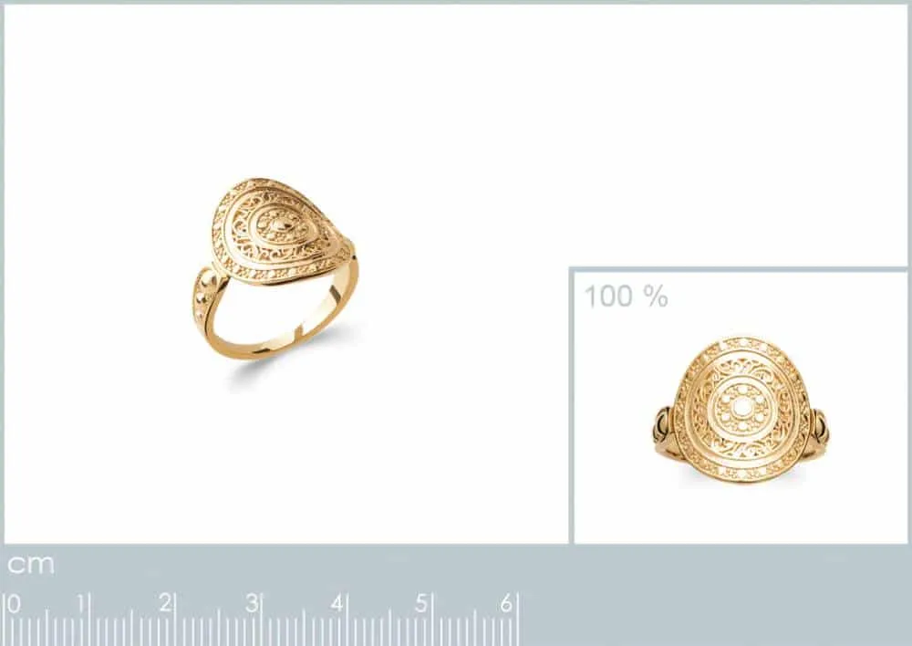 Oriana France Athéna bague plaqué or goutte vintage
