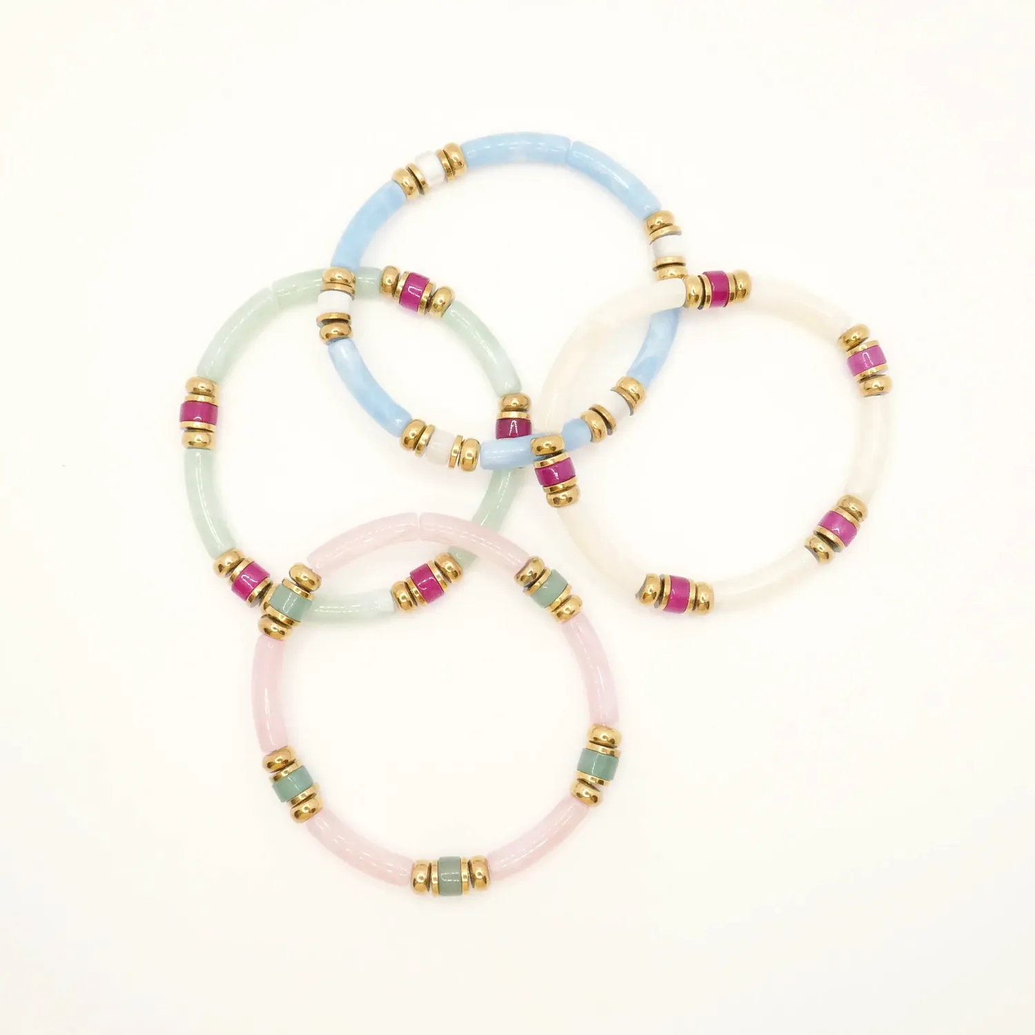 Cloralys Carmen été bracelet blanc taille M hématite