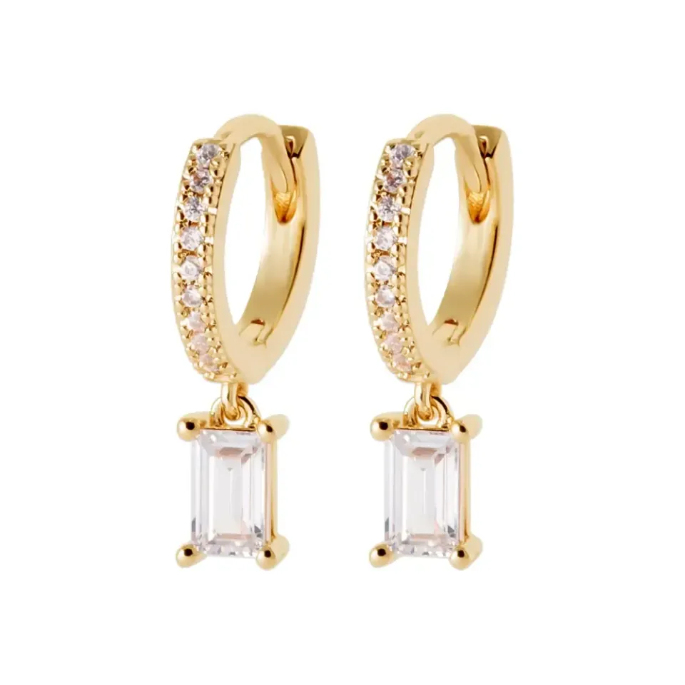 Oriana France créoles plaqué or pampilles zircons