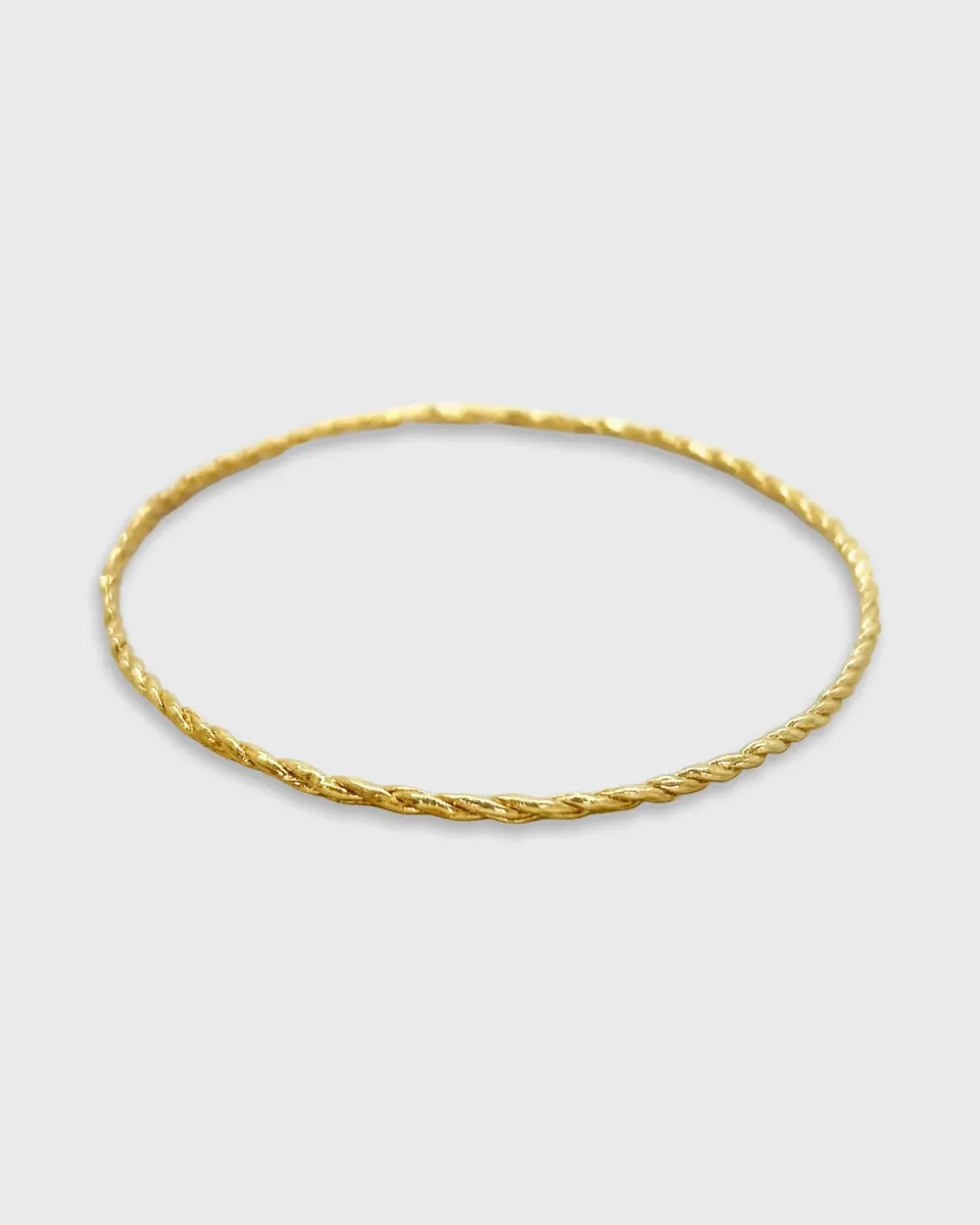 Elise Tsikis Rosa Small bracelet jonc or jaune torsadé