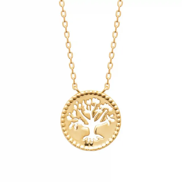 Oriana France arbre de vie collier plaqué or 18 carats