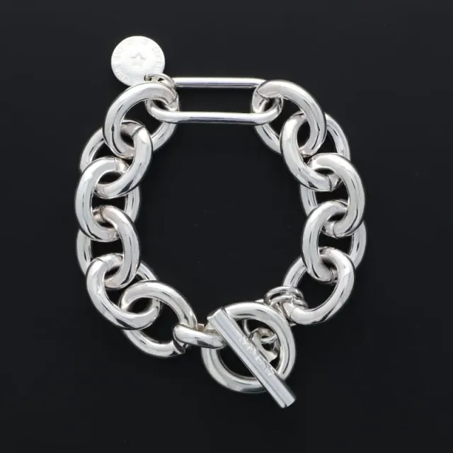 Secret de Cuir N°1723 bracelet forçat XL plaqué argent
