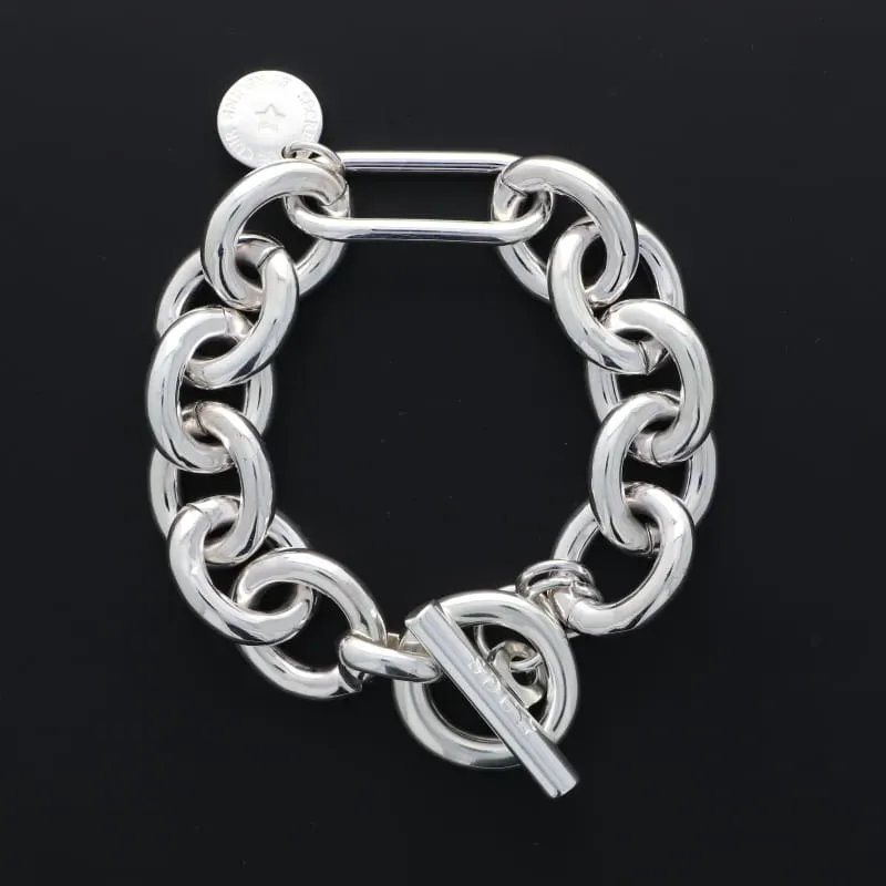 Secret de Cuir N°1723 bracelet forçat XL plaqué argent