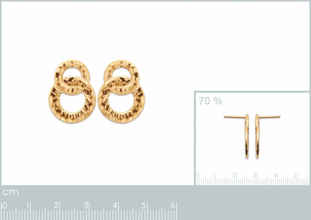 Oriana France anneaux martelés boucles plaqué or 18 carats