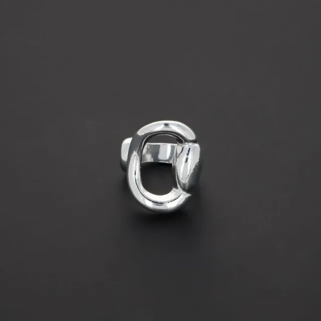 Secret de Cuir N°268 bague étrier réglable plaqué argent