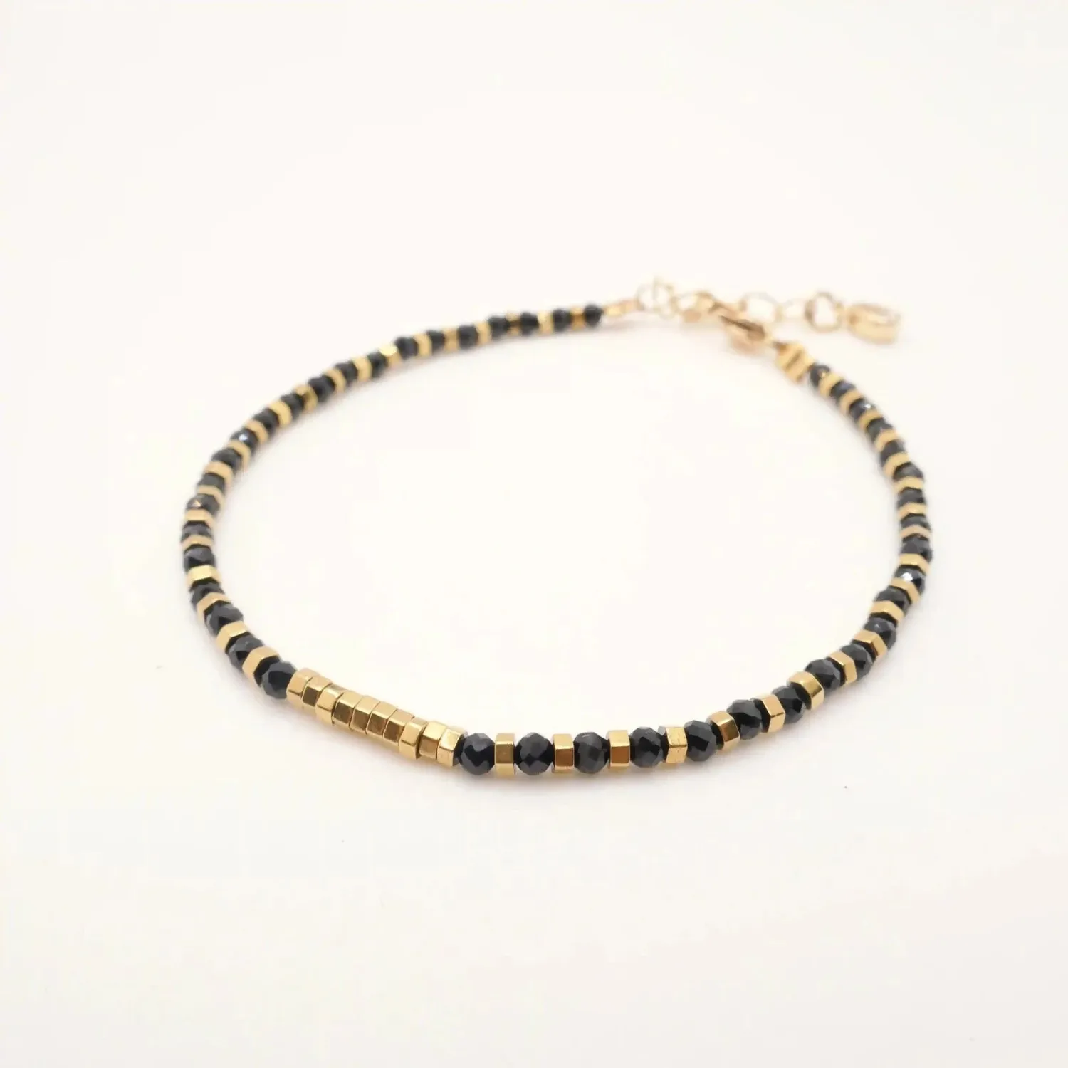 Cloralys Ebane bracelet agate noire 15 cm doré