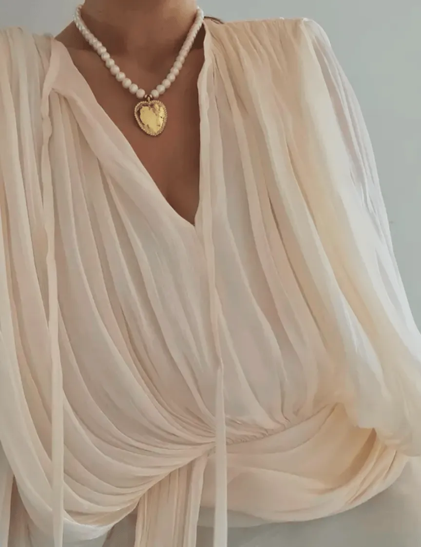 Elise Tsikis Nérée collier perles coeur doré