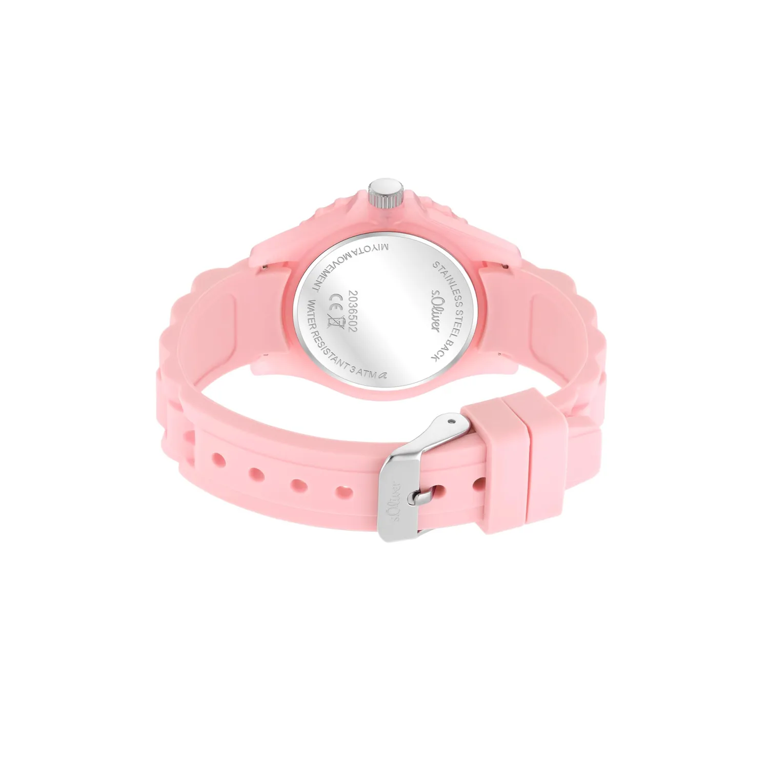 s.Oliver 2036502 montre fille silicone rose étanche