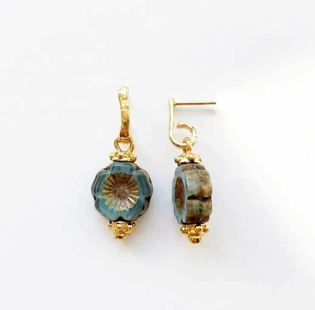Elise Tsikis Luna boucles oreilles fleur 3,5 cm