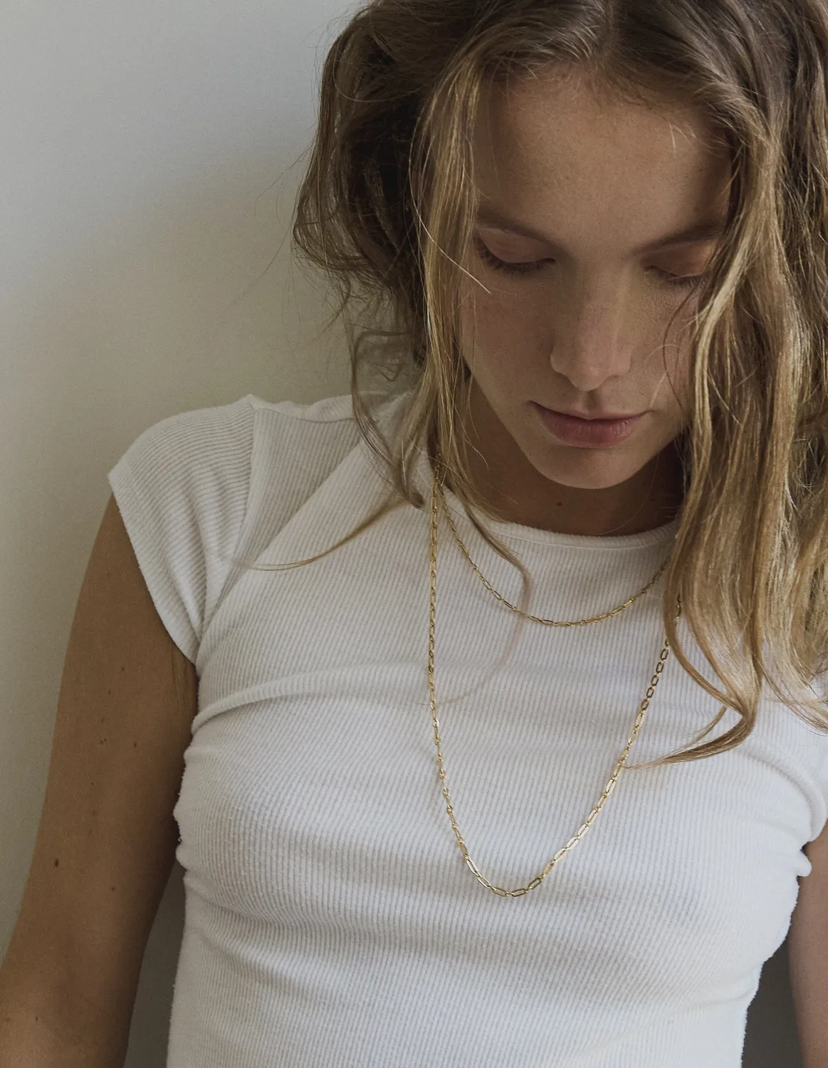 Elise Tsikis Eleusis large collier chaîne 45 cm doré
