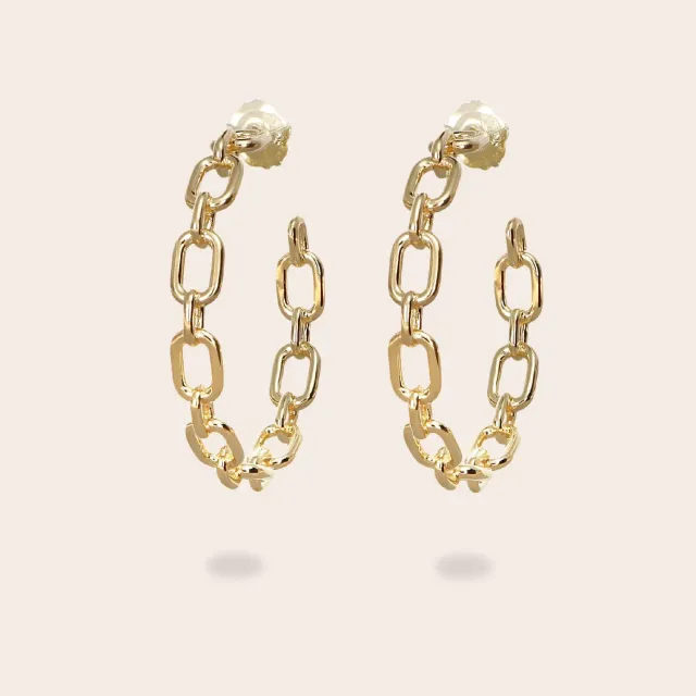 Ultima Edizione cerchio catena boucles d'oreilles anneaux chaîne
