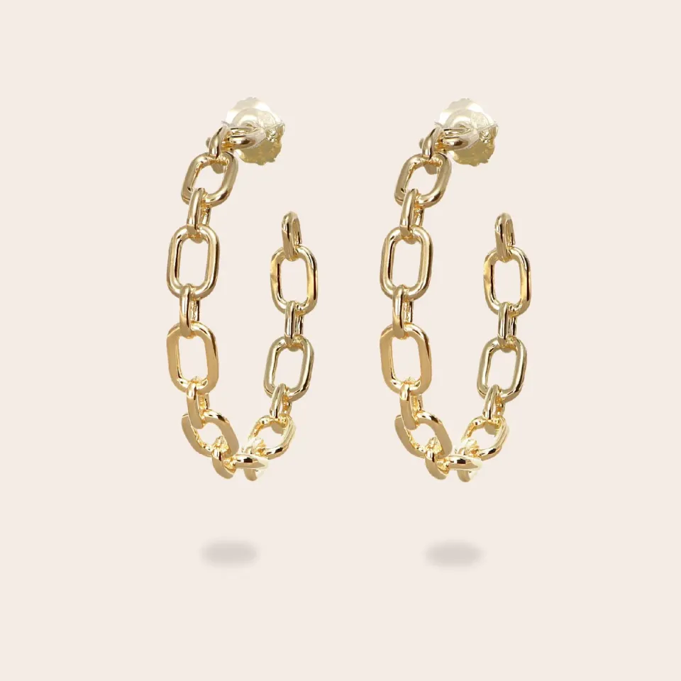 Ultima Edizione cerchio catena boucles d'oreilles anneaux chaîne
