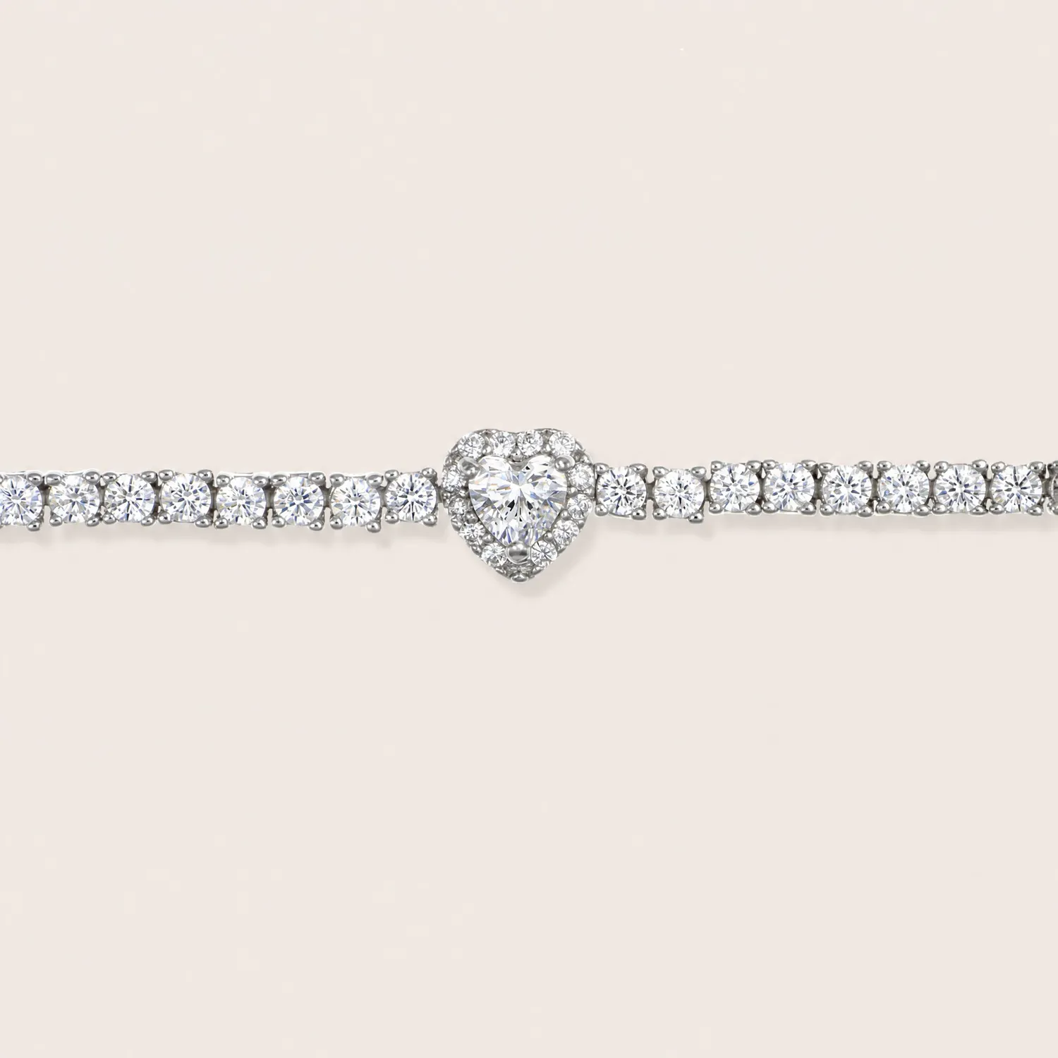 ULTIMA EDIZIONE Tennis bracelet cœur zircons blancs