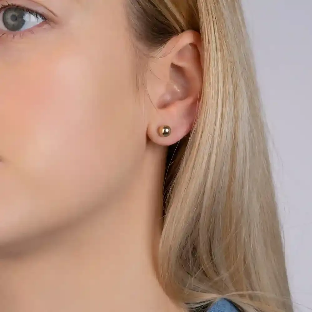 Oriana France boule 6 mm clous d’oreilles plaqué or discret