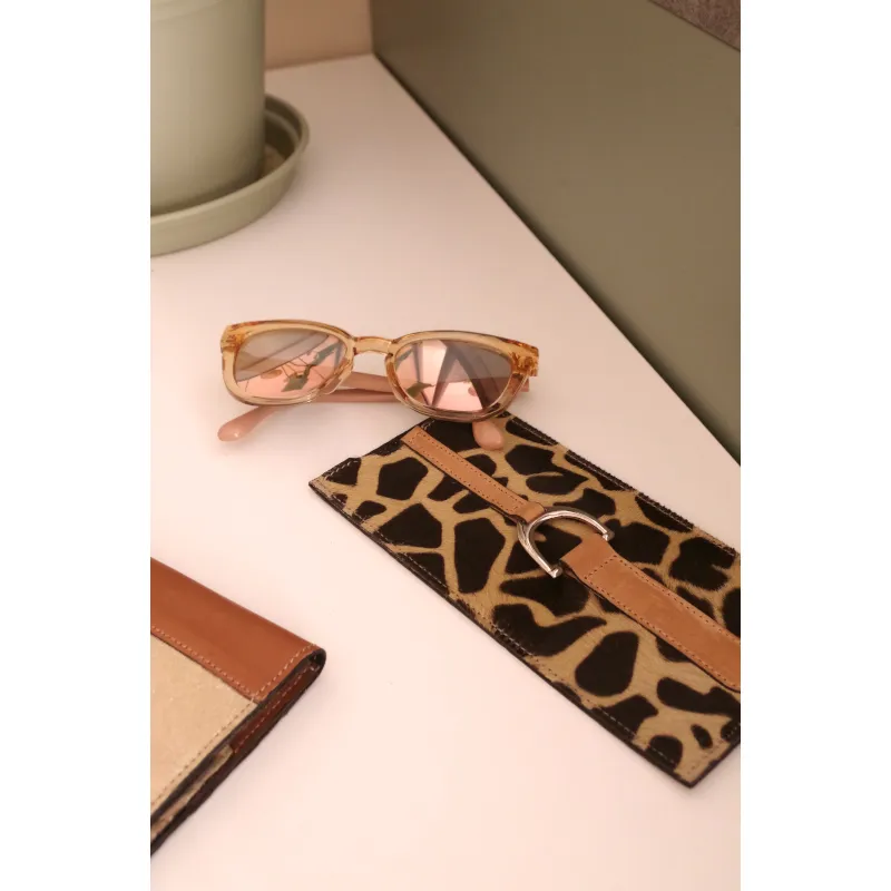Secret de Cuir étrier girafe étui cuir exotique