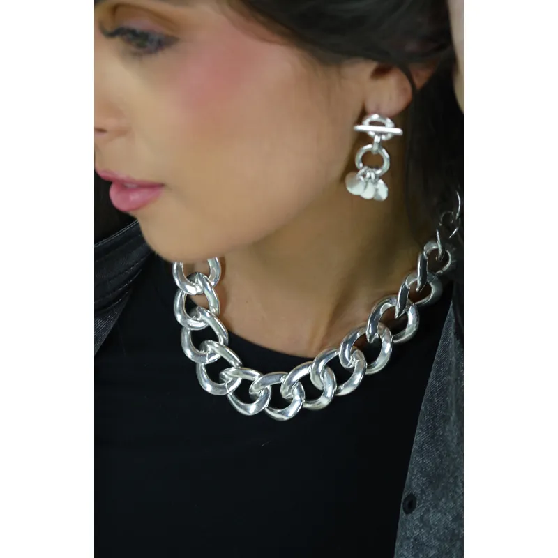 Secret de Cuir N°1513 Gypsie boucles d'oreilles plaqué argent