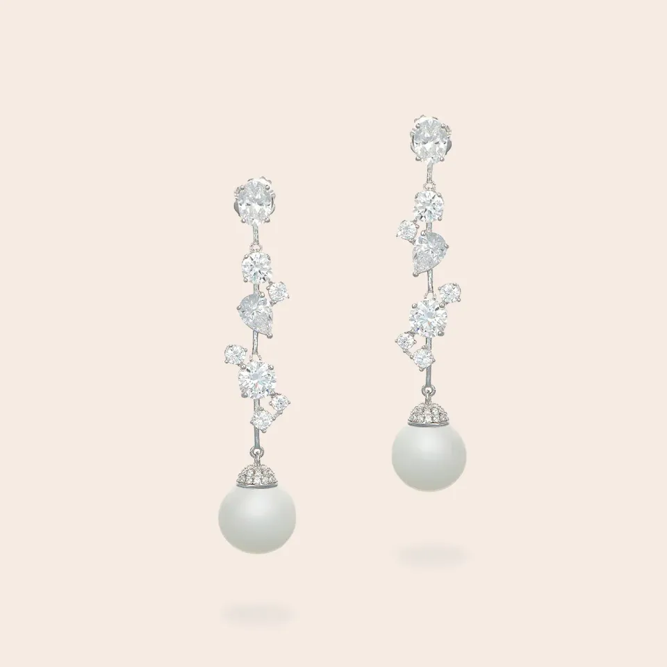 Ultima Edizione ramage perle 14 mm boucles mariée