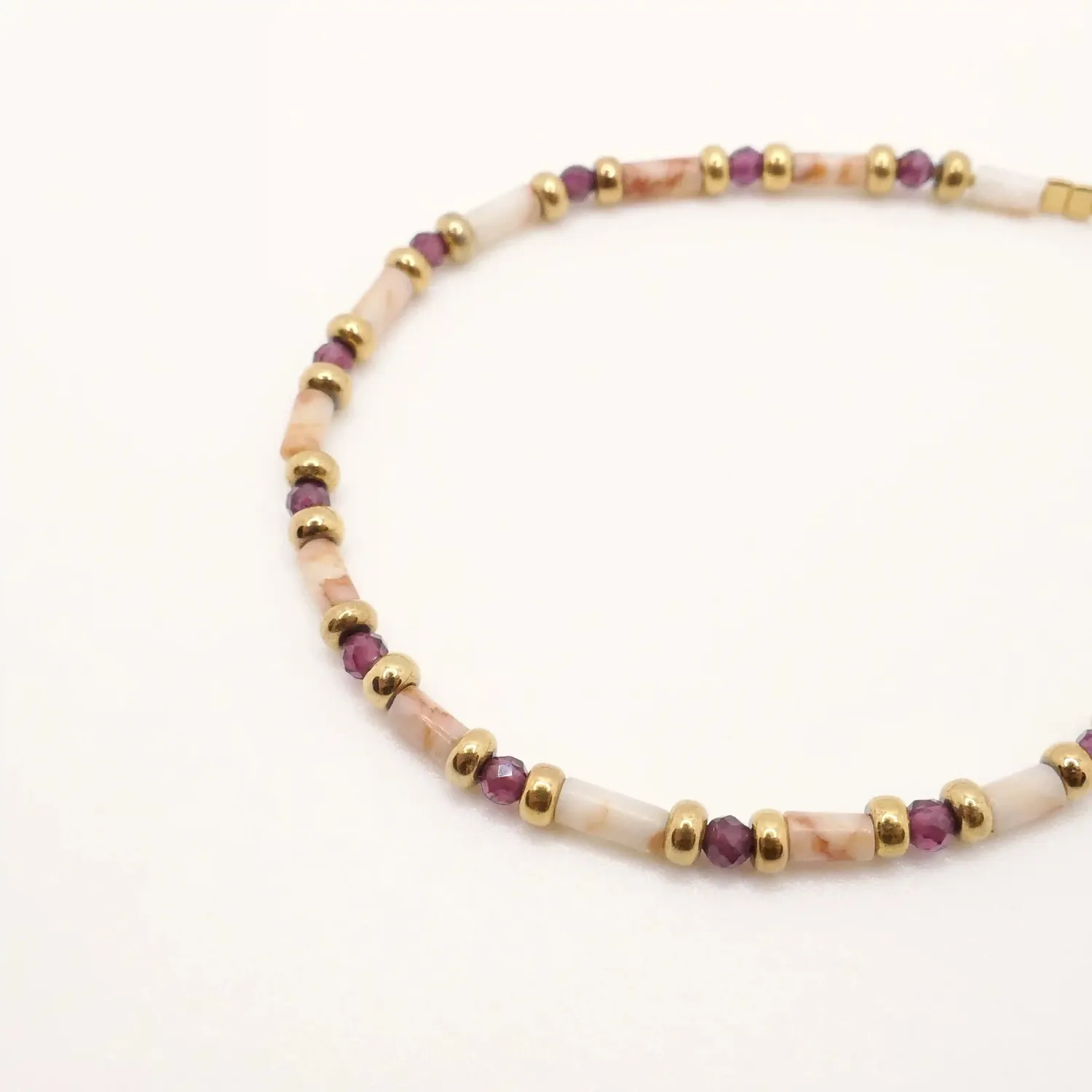Cloralys Avéry beige bracelet jaspe 15 cm