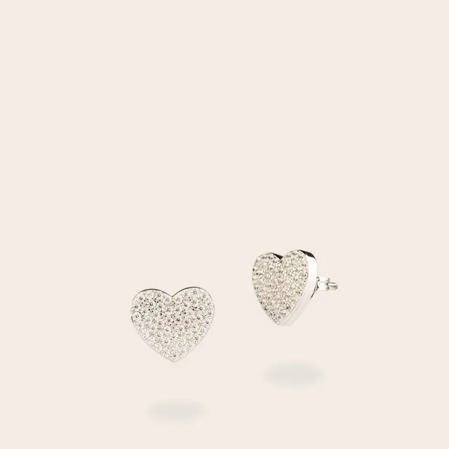 Ultima Edizione cœur puces boucles d’oreilles micropavé