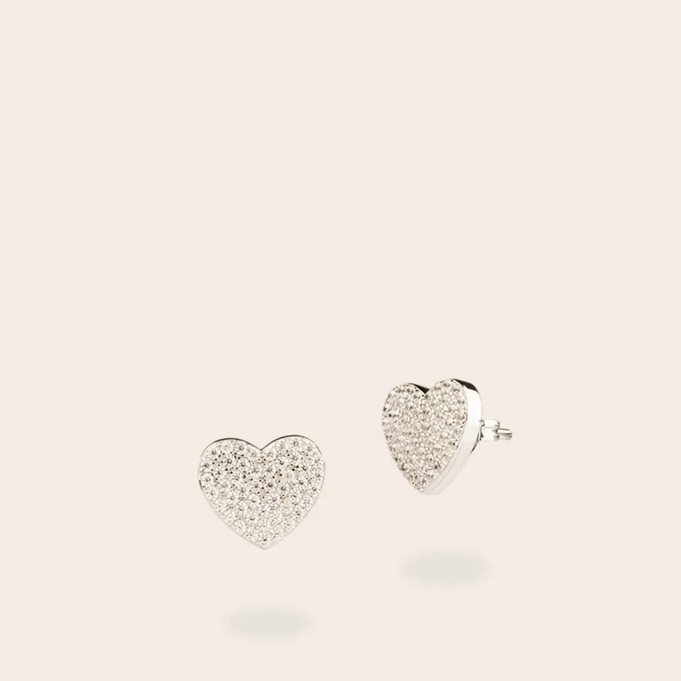 Ultima Edizione cœur puces boucles d’oreilles micropavé