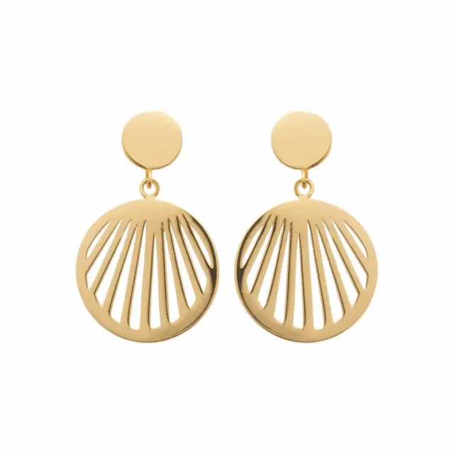 Oriana France rayons de soleil boucles d'oreilles pendantes plaqué or sans nickel