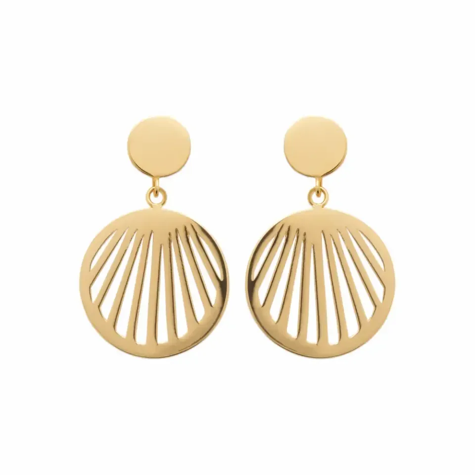 Oriana France rayons de soleil boucles d'oreilles pendantes plaqué or sans nickel