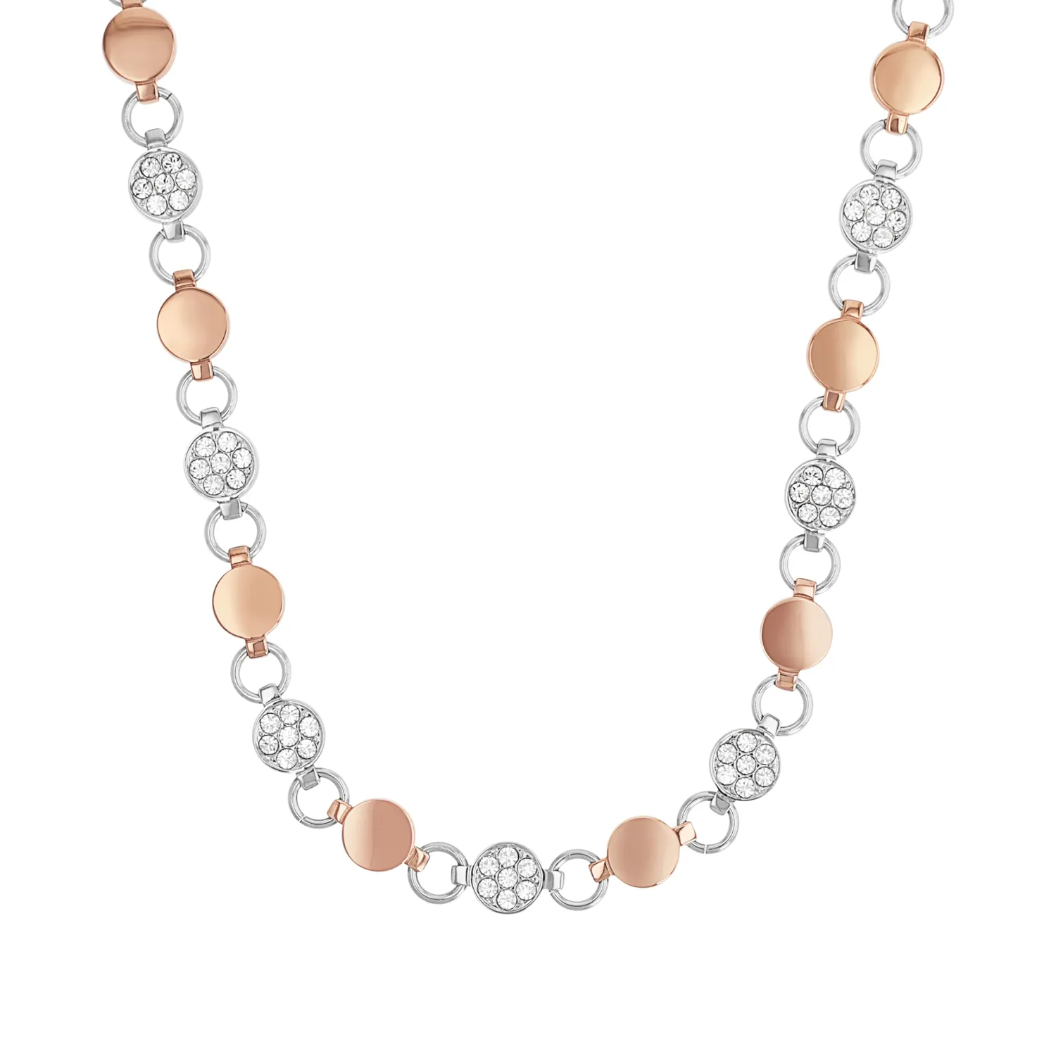 s.Oliver collier femme acier cristal bicolore
