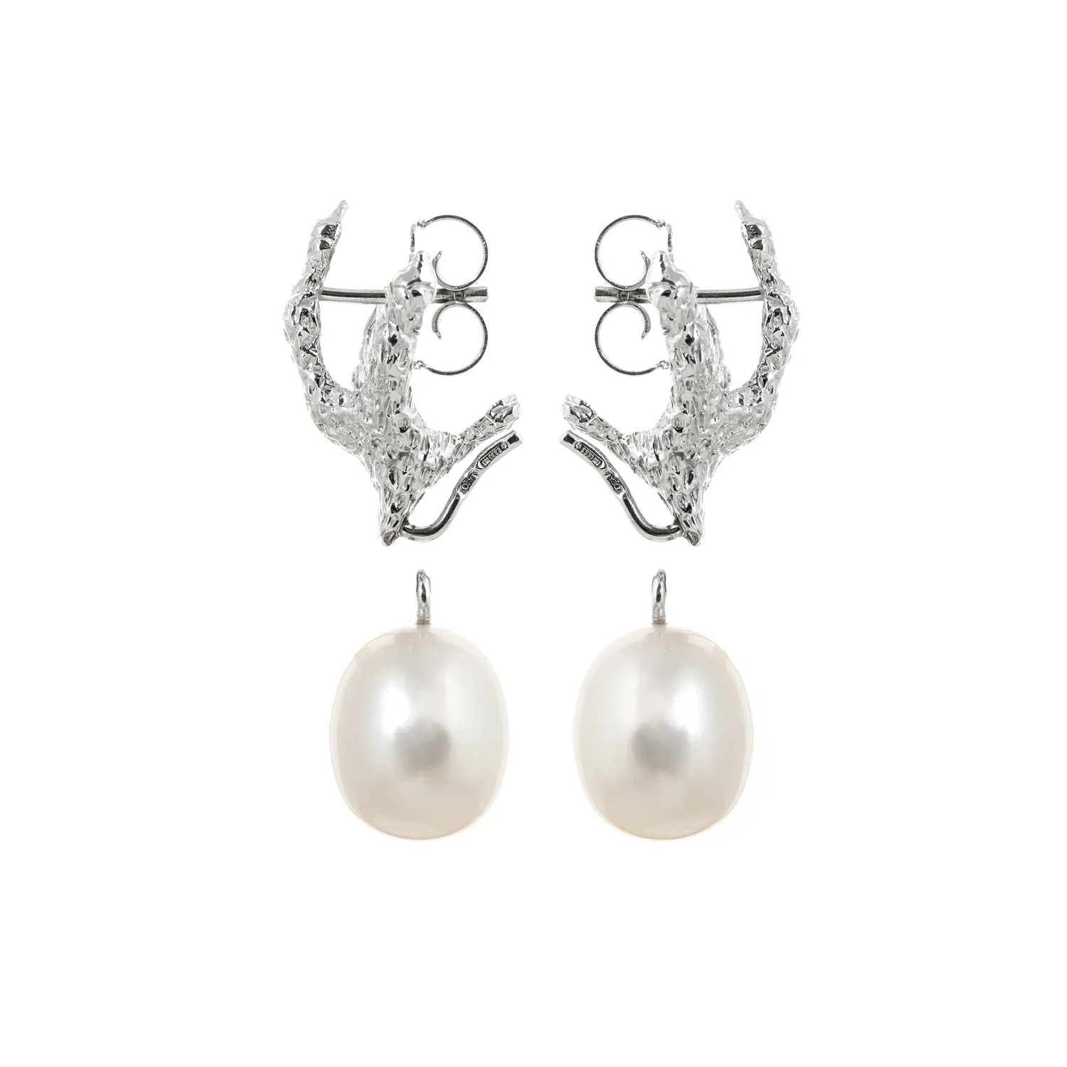 Lorella Tamberi Canal Artemis Talon boucles d’oreilles perle argenté