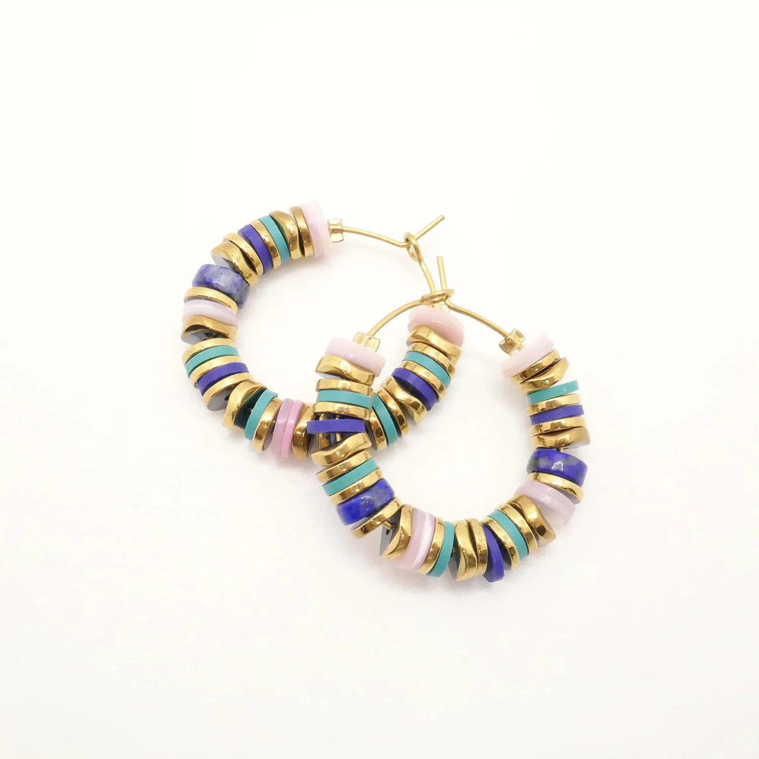 Cloralys Dakota bleues boucles d’oreilles créoles 25 mm lapis