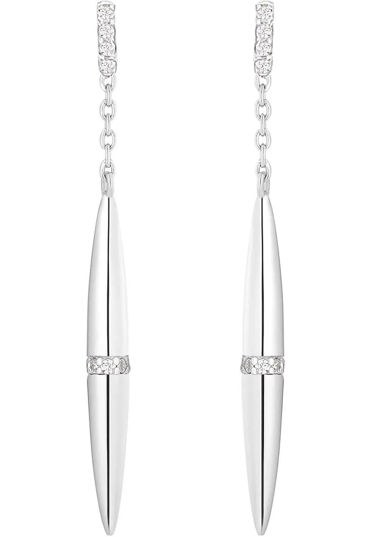 s.Oliver 2034977 boucles pendantes argent zircone 3,9 cm