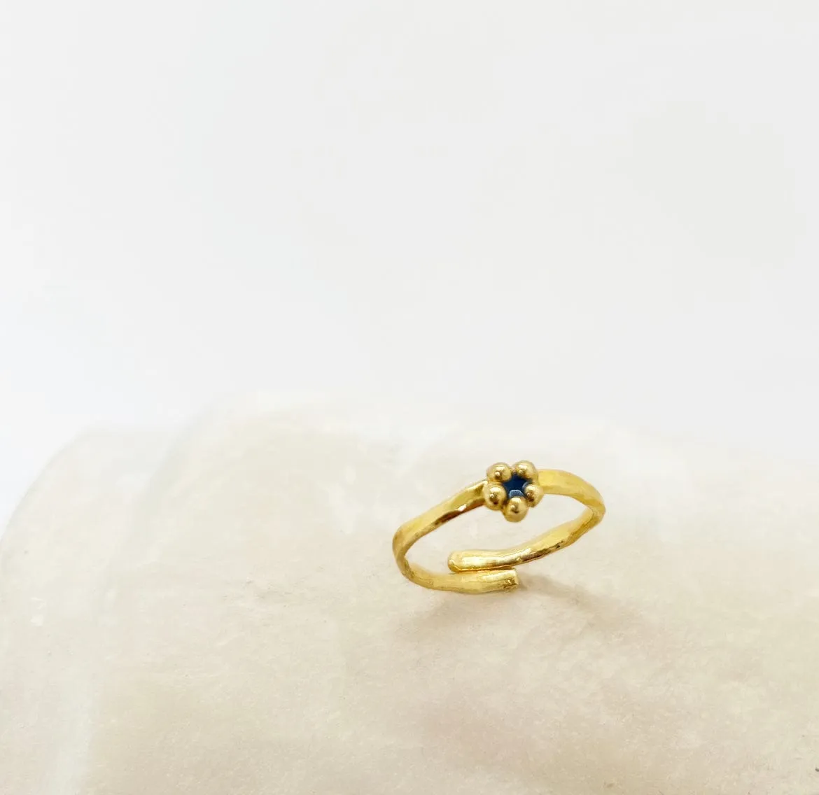 Elise Tsikis Lali bague fleur réglable rose femme