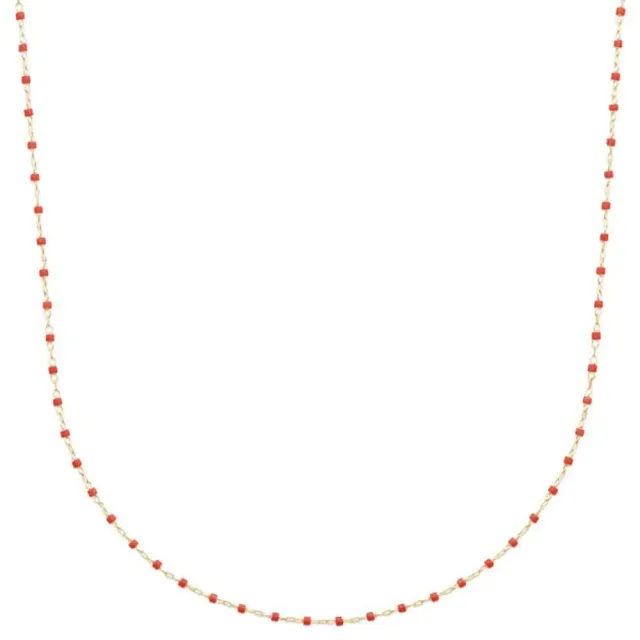 Oriana France miyuki rouges collier plaqué or perles