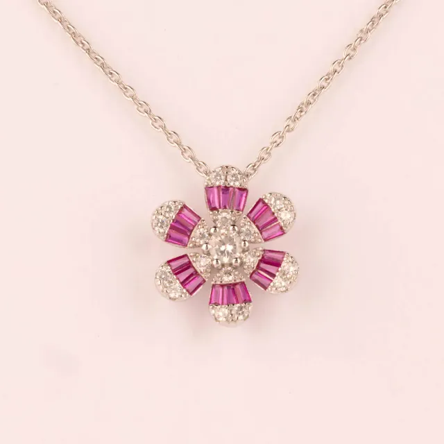 Ultima Edizione flower zirconi pendentif fleur couleur