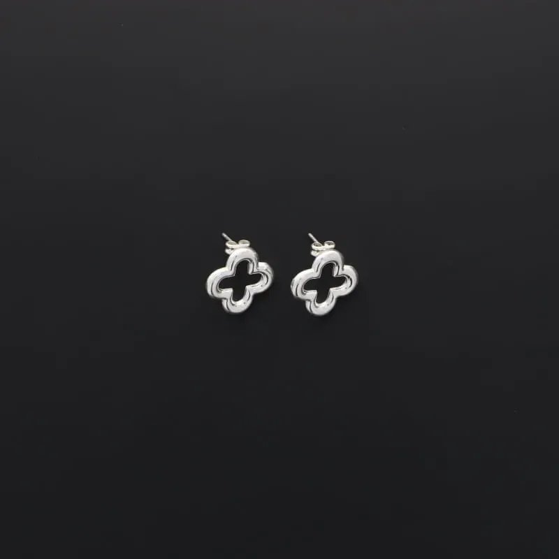 Secret de Cuir N°1419 boucles d’oreilles feuille argent