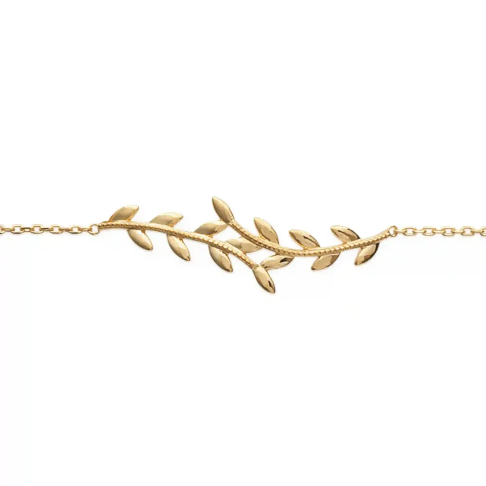 Oriana France bracelet laurier plaqué or bohème