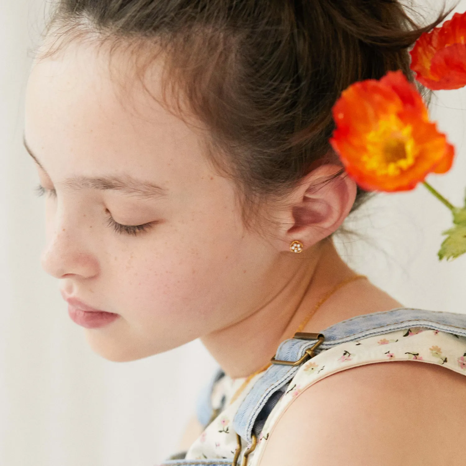 Elise Tsikis Genia boucles d'oreilles enfant rose 0,6 cm