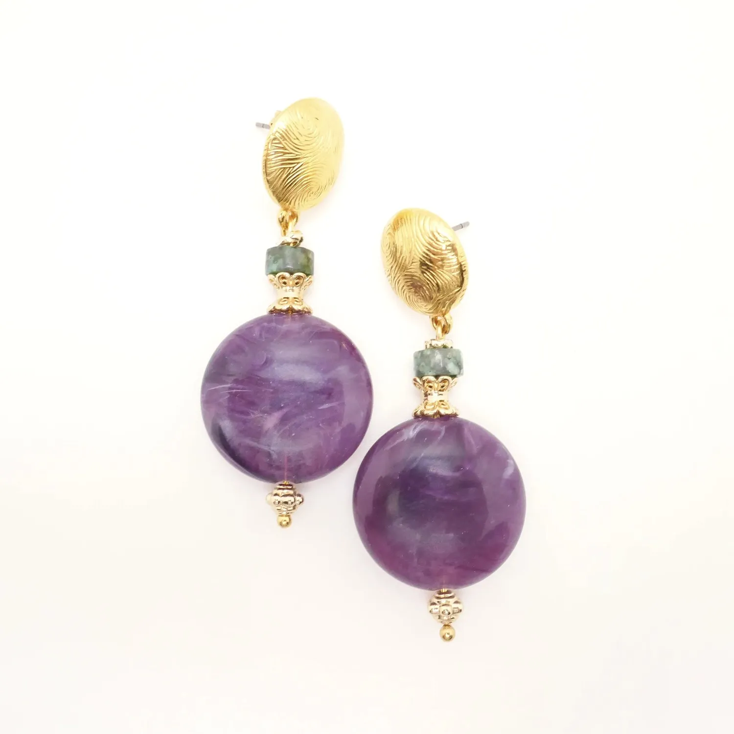 Cloralys Antoinette boucles violettes turquoise 50 mm