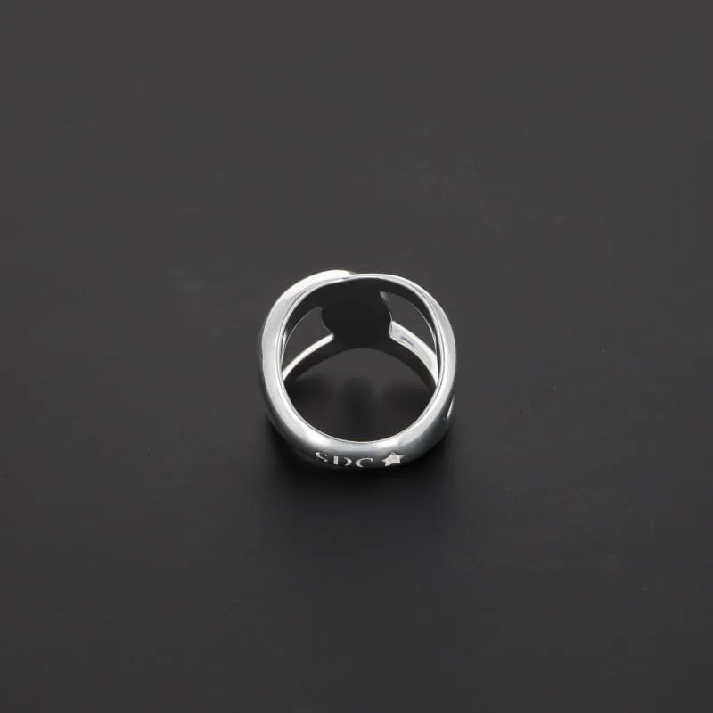 Secret de Cuir N°1101 bague entrelacée plaqué argent