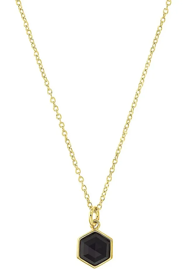 s.Oliver bague argent 925 hexagone noir zircone