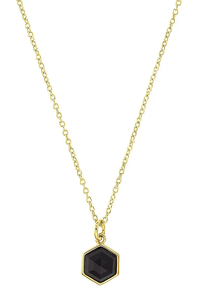 s.Oliver bague argent 925 hexagone noir zircone