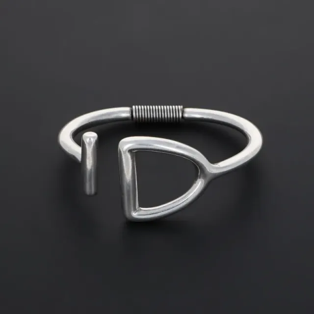 Secret de Cuir N°1109 bracelet étrier articulé plaqué argent