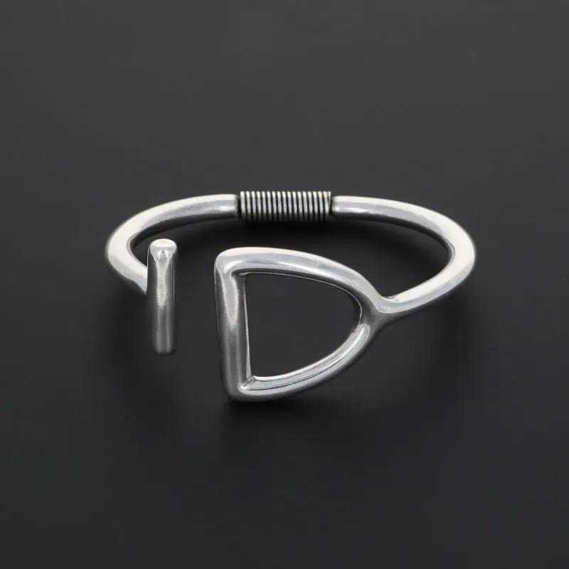 Secret de Cuir N°1109 bracelet étrier articulé plaqué argent