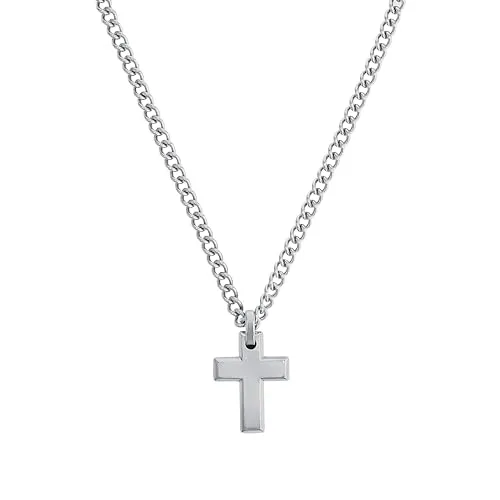 s.Oliver Collier Homme Pendentif Croix Acier Argenté