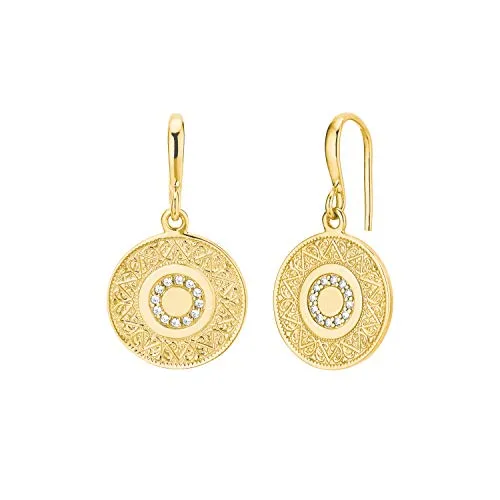 s.Oliver 2027624 boucles d'oreilles argent doré 3 cm