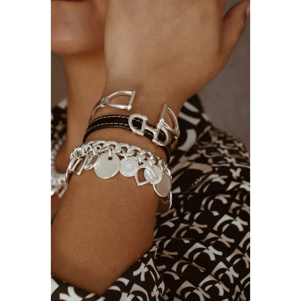 Secret de Cuir N°10 bracelet multi breloques plaqué argent