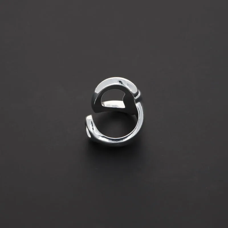 Secret de Cuir N°268 bague étrier réglable plaqué argent