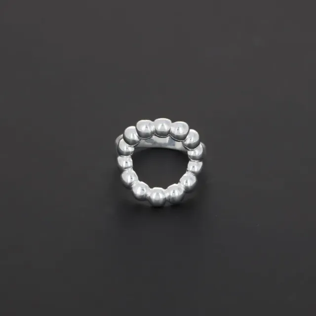 Secret de Cuir N°1102 perlée bague argentée