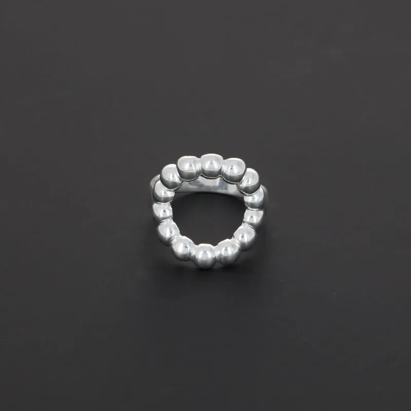 Secret de Cuir N°1102 perlée bague argentée